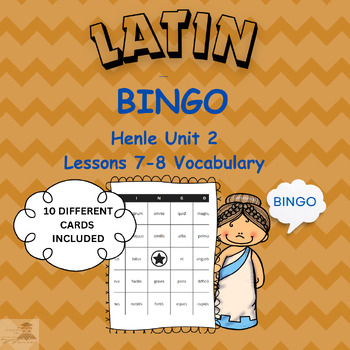 Preview of Henle Latin 1 Unit 2 Vocabulary BINGO