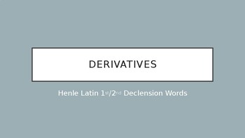 Preview of Henle Latin Derivatives Lessons 1-2