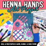 Henna Mehndi Hands Art Project, Exit Slips, Art Sub Plan, 