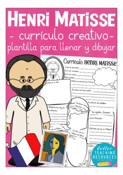 Preview of Henri MATISSE currículo creativo - personalidades famosas Español / Spanish arte