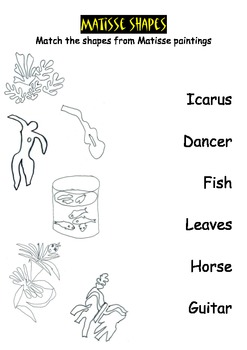 henri matisse for kids by smart kids worksheets tpt