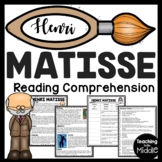 Artist Henri Matisse Reading Comprehension Worksheet for A