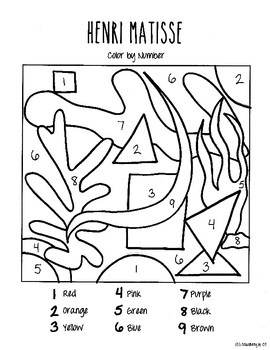 Download Henri Matisse Cut Outs Color by Number by Creativity in ...