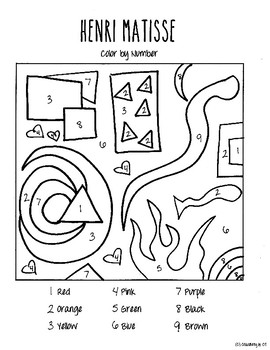 Download Henri Matisse Cut Outs Color by Number by Creativity in Connecticut