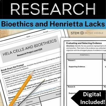 Preview of Henrietta Lacks and Bioethics CER Research Project - Black History Month Project
