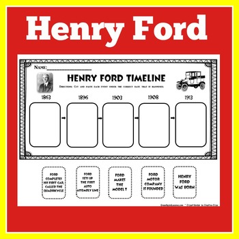 Preview of Henry Ford | Worksheet Activity Inventor Inventions Timeline 1st 2nd 3rd Grade