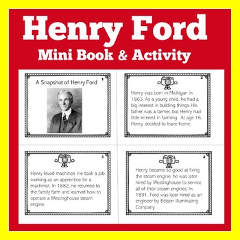 Henry Ford | Biography Activity by Green Apple Lessons | TpT