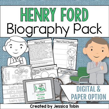 Preview of Henry Ford Biography Pack - Digital Biography Activity in Google Slides