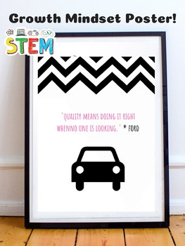 Preview of Henry Ford STEM Growth Mindset Poster Engineer - Inventor