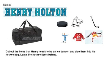 Preview of Henry Holton Takes the Ice - Cut/Paste Activity (Special Education)