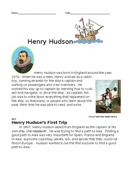Preview of Henry Hudson