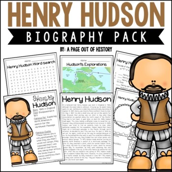Preview of Henry Hudson Biography Unit Pack Research Project Famous Explorers