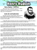 Henry Hudson Worksheet - PDF and Google Slides