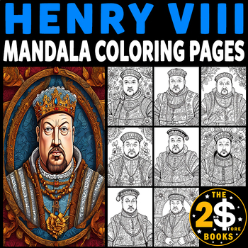 Preview of Henry VIII Mandala Coloring Book – 10 Pages