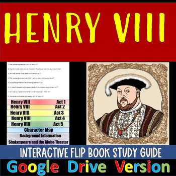 Preview of Henry VIII Study Guide Flipbook - Google Drive Version