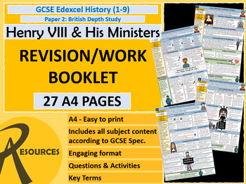 Preview of Henry VIII: Workbook/Knowledge Organisers/Revision (History)