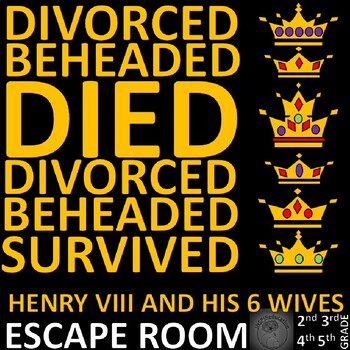 Preview of Henry VIII - life, wives and children: ESCAPE ROOM, 7 Challenges and Answer Key