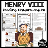 Henry VIII Reading Comprehension Informational Worksheet T