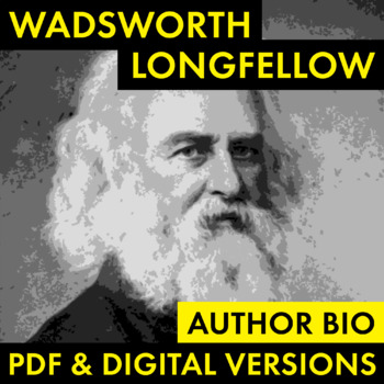 Preview of Henry Wadsworth Longfellow Author Study Worksheet, PDF & Google Drive, CCSS