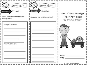 Preview of Henry and Mudge the First Book (Reading Trifold) FREEBIE