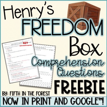 Preview of Henry's Freedom Box Comprehension Questions FREEBIE for Upper Elementary