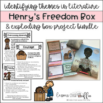 Preview of Henry's Freedom Box Literature Unit and Foldable Research Project Bundle