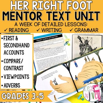 Preview of Her Right Foot & Immigrants Mentor Text Unit for Grades 3-5