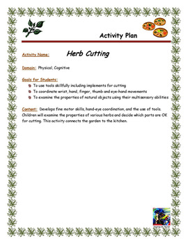 Preview of Herb Cutting Activity Plan