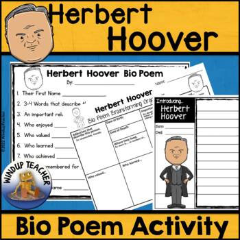 Preview of Herbert Hoover Biography Poem Activity and Writing Paper