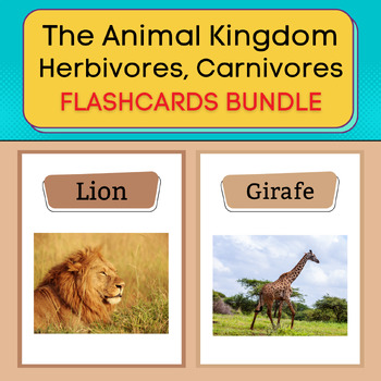 Herbivores, Carnivores, Reptiles & Insects Flashcards In French.