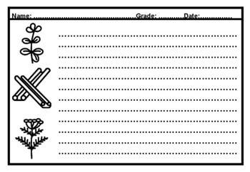 Preview of Herbs Writing Paper #245, Know Your Herbs at Lunch Time, Distance Learning