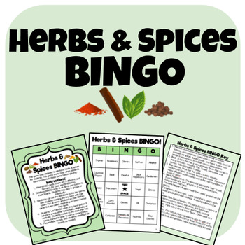 Preview of Herbs and Spices BINGO