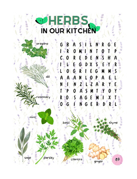 Preview of Herbs in Our Kitchen - Word Search Puzzles