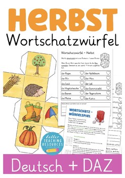 Preview of Herbst Deutsch Wortschatz Spiel German autumn dice game
