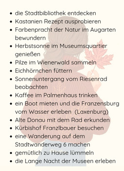 Preview of Herbst To-Do-Liste in Wien