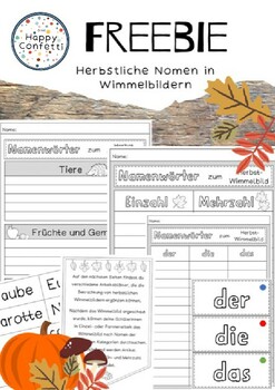 Preview of Herbstliche Namenwörter zu Wimmelbildern