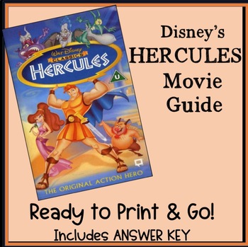 Preview of Hercules Movie- Student Viewing Guide plus Answer Key