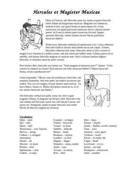 Preview of Hercules et Magister Musicae - Latin I Story, Genitive Case
