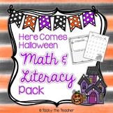 Here Comes Halloween Math & Literacy Pack | NO PREP