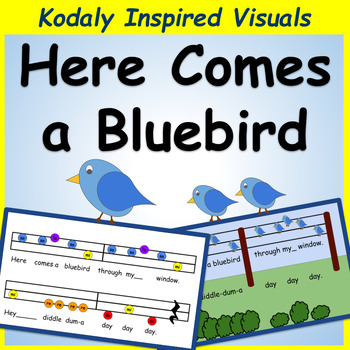 Preview of Here Comes a Bluebird: Pentatonic Folk Song  | Kodaly Inspired Visuals
