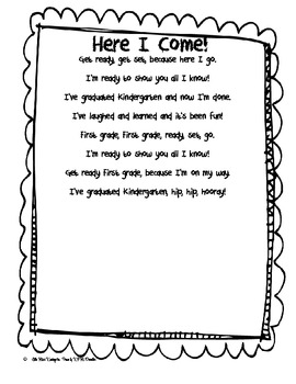 Preview of Here I Come First Grade Poem! 