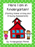 Here I am in Kindergarten! - Monthly Name Writing and Draw