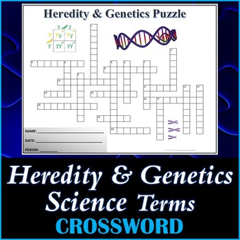 Preview of Heredity & Genetics Science Crossword Puzzle Activity Worksheet