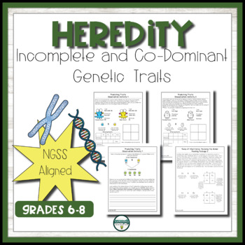Preview of Heredity- Incomplete and Co-Dominant Genetic Traits Activities and Worksheets