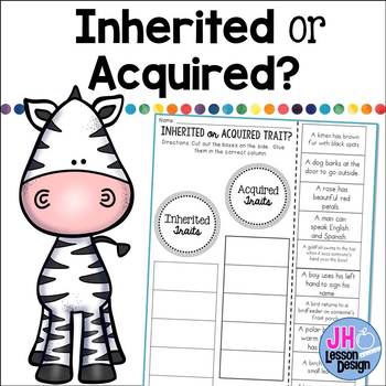 Preview of Heredity: Inherited Traits and Acquired Traits: Cut and Paste Sorting Activity