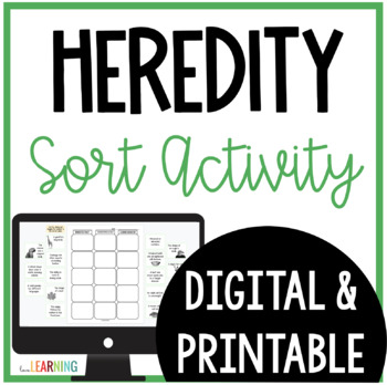 Preview of Heredity - Inherited and Acquired Traits Sort Activity Worksheet