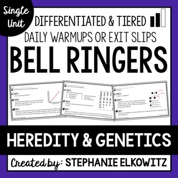 Preview of Heredity and Genetics Bell Ringers | Printable & Digital