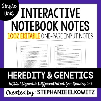 Preview of Heredity and Genetics Editable Notes