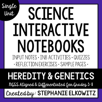 Preview of Heredity and Genetics Interactive Notebook Unit | Editable Notes