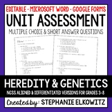 Heredity and Genetics Unit Exam | Editable | Printable | G